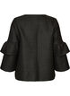 Boucl&eacute; jacket with ruffle details, Black, Packshot image number 1