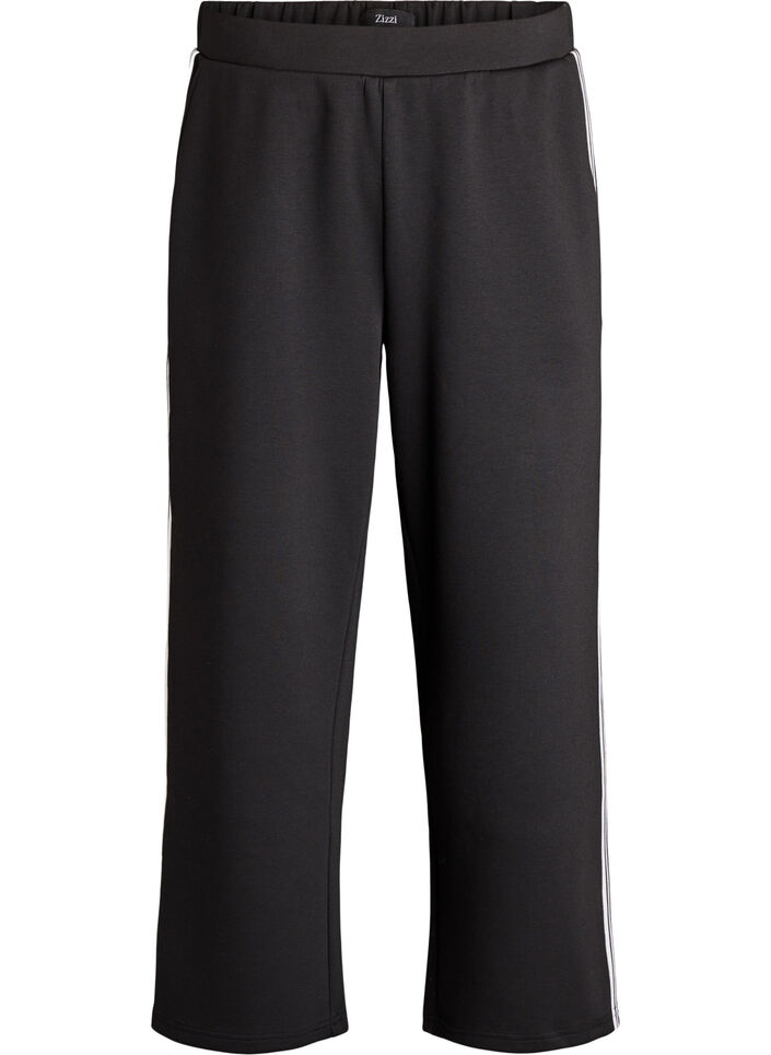 Trousers with side stripes, Black, Packshot image number 0