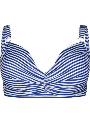 Printed bikini bra with underwire - Blue - Sz. 42-60 - Zizzifashion
