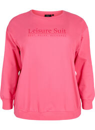 Cotton sweatshirt with text print, Hot P. w. Lesuire S., Packshot