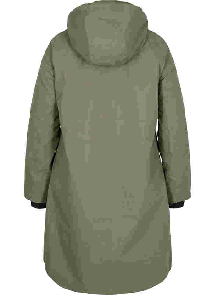 Waterproof jacket with detachable hood, Dusty Olive, Packshot image number 1