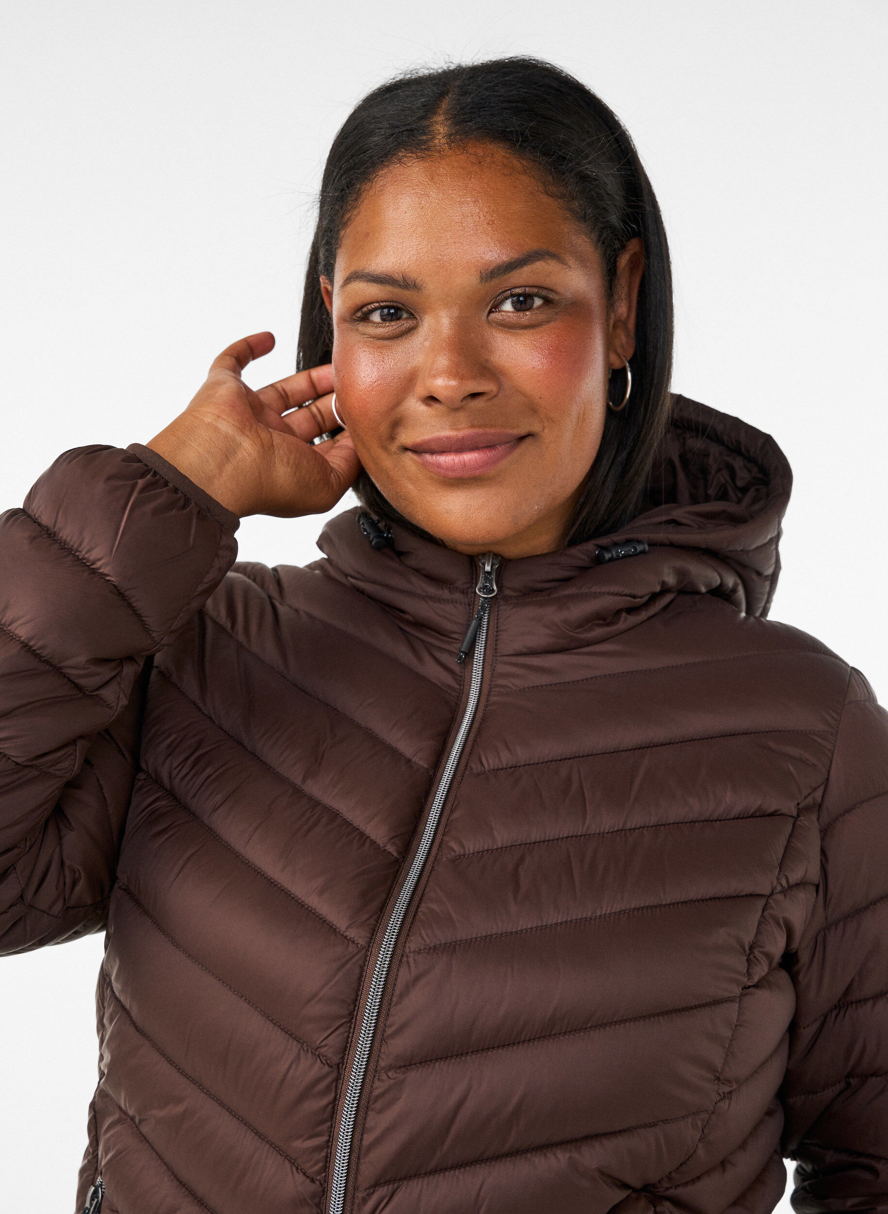ZizzifashionLightweight hooded jacket, Brown, Model image number 3