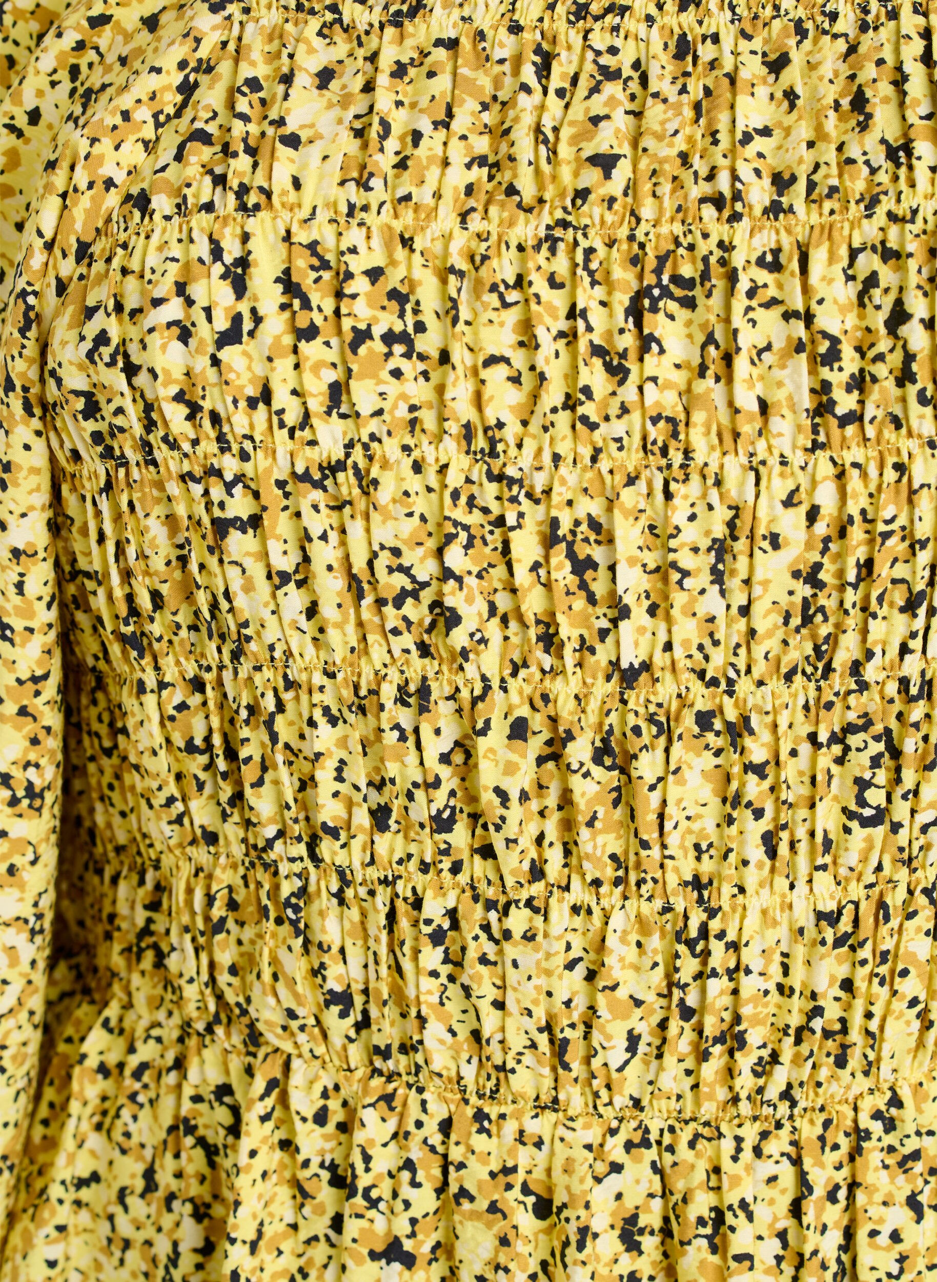 ZizzifashionBlouse with smock and square neckline, Yellow, Packshot image number 2