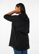 Hooded tunic in cotton and linen, Black, Model image number 1