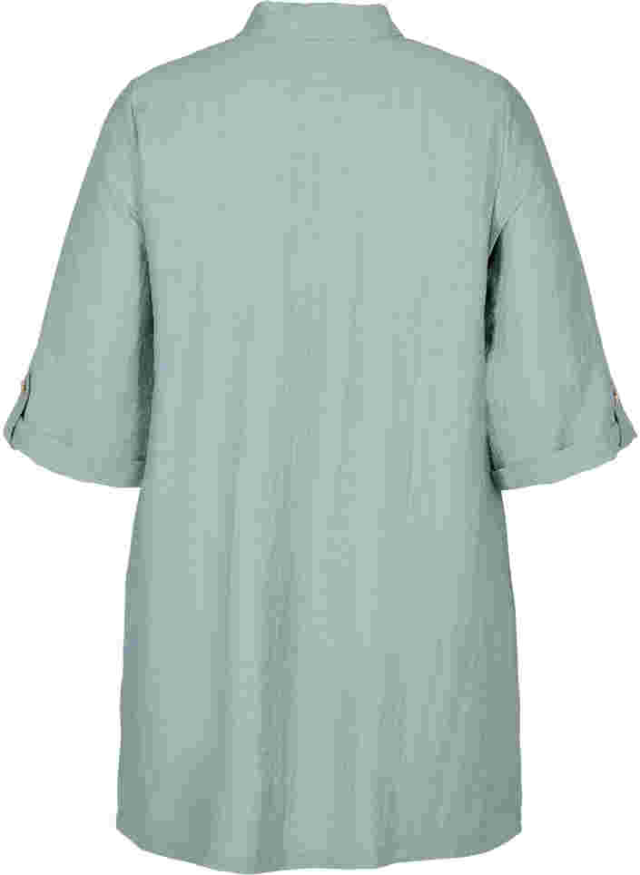Long shirt with 3/4 sleeves, Thyme, Packshot image number 1