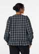 Blouse with checks and ruffle details, Black, Model image number 2