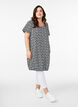 Short-sleeved cotton dress with print, Black, Model image number 1