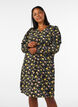 Patterned viscose dress with long sleeves, Black, Model image number 0