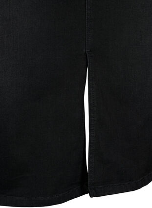 Denim midi skirt with slits, Black, Packshot image number 3
