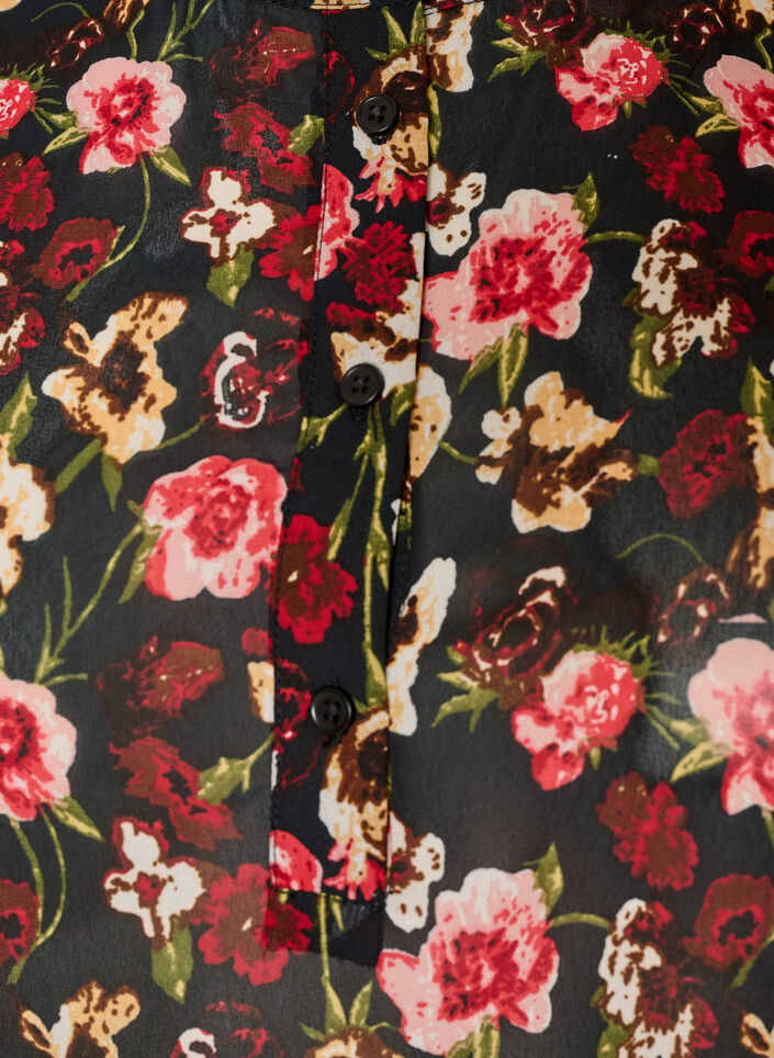 Blouse with all-over print and short button placket, Rose, Packshot image number 2