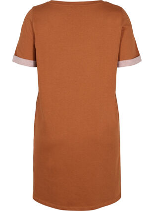 Loose-fitting sweater dress with short sleeves, Argan Oil, Packshot image number 1