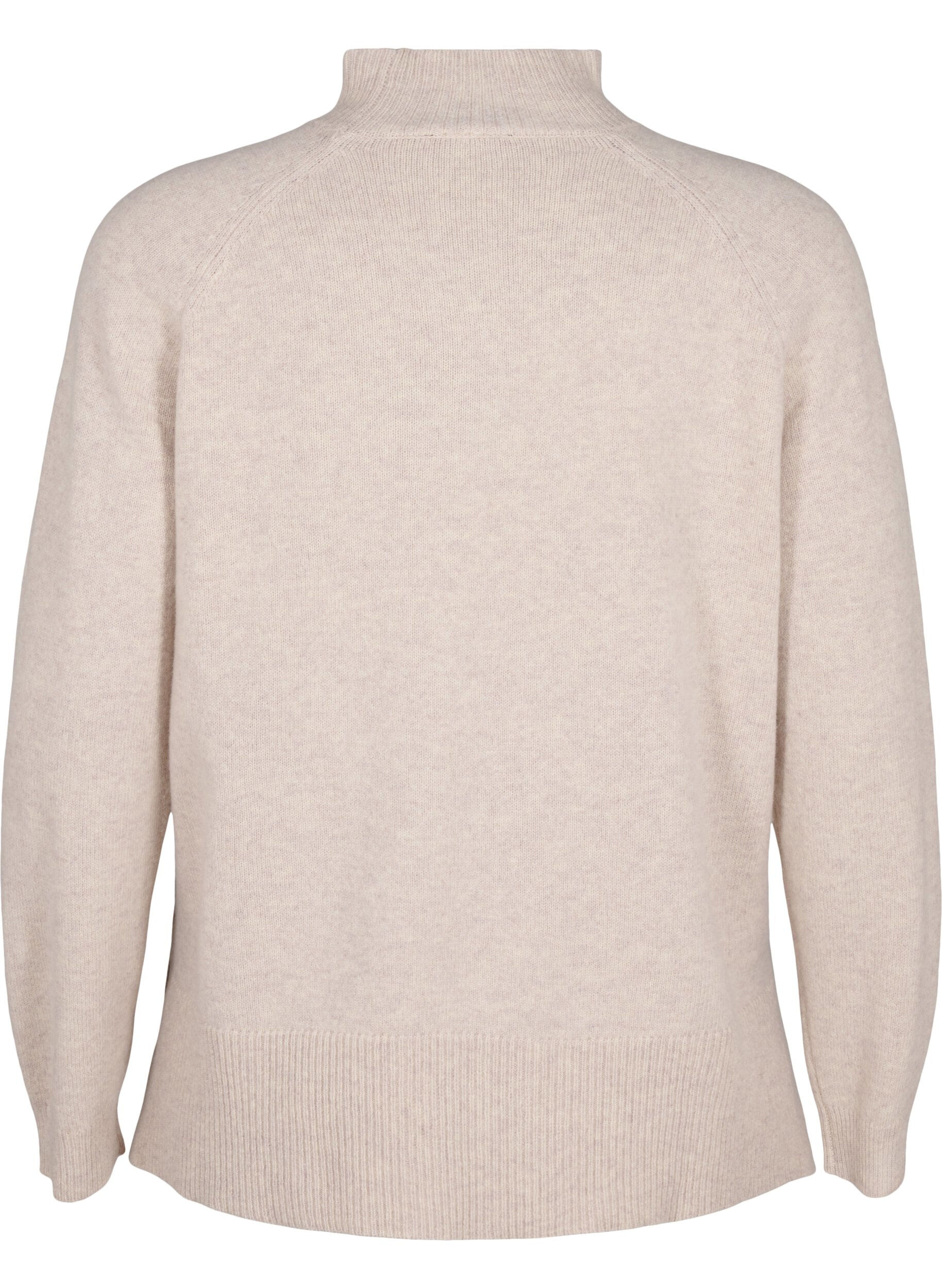 Zizzifashion Merino wool turtleneck jumper, Pumice Stone Mel., Packshot image number 1