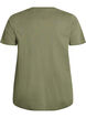 Cotton t-shirt with decorative front detail, Green, Packshot image number 1