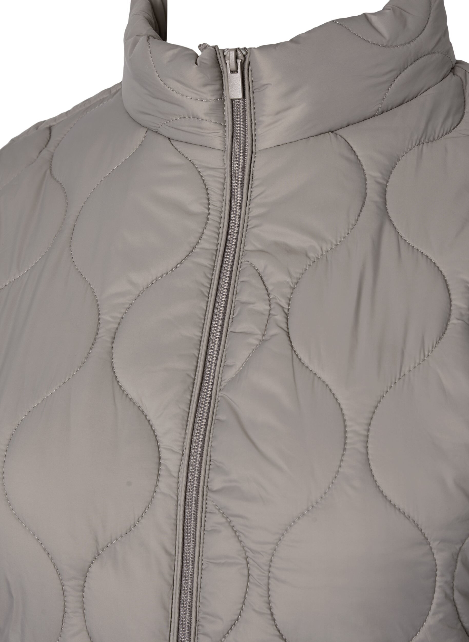 Zizzifashion Quilted jacket with zip and pockets, Moon Rock, Packshot image number 2