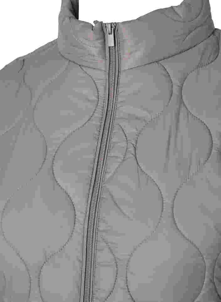 Quilted jacket with zip and pockets, Moon Rock, Packshot image number 2