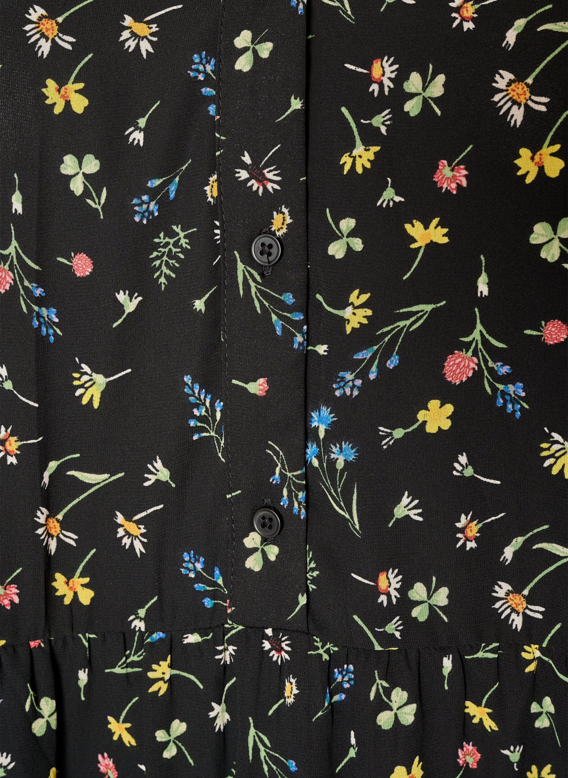 ZizzifashionDress with all-over print and a ruffle layer, Black, Packshot image number 2
