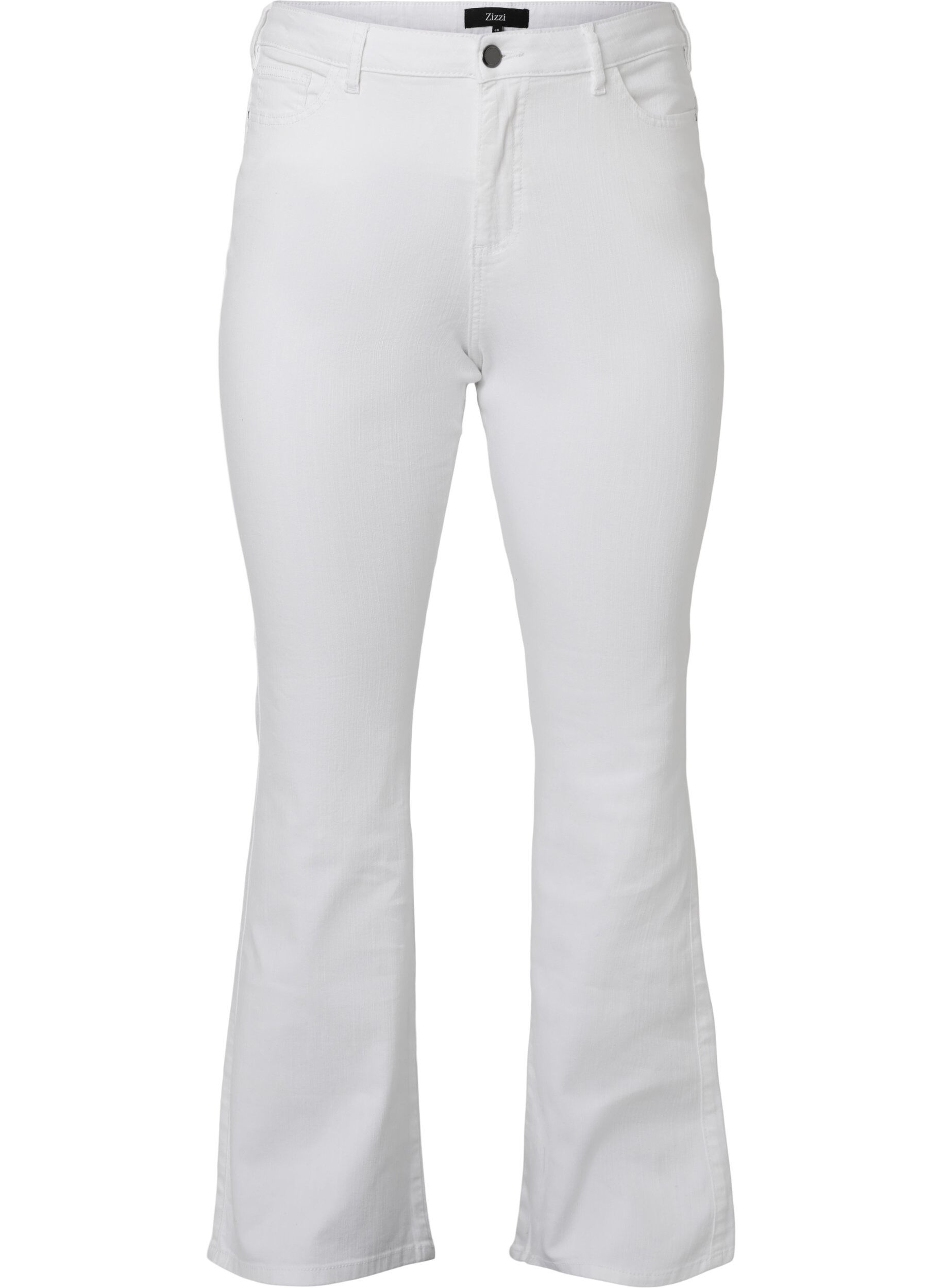 Zizzifashion High-waisted Ellen bootcut jeans, White, Packshot image number 0