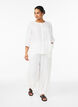 Shirt blouse in linen and viscose with 3/4-sleeves, White, Model image number 1