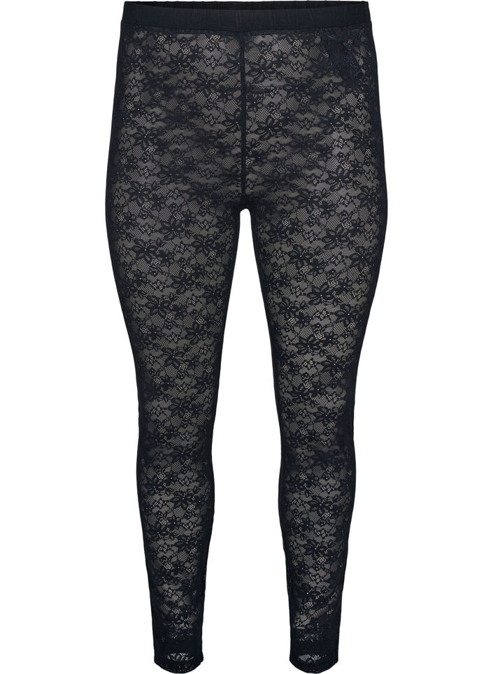 Lace leggings, Black, Packshot image number 0