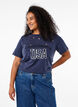 T-shirt with eyelets and print, Navy Washed , Model image number 0