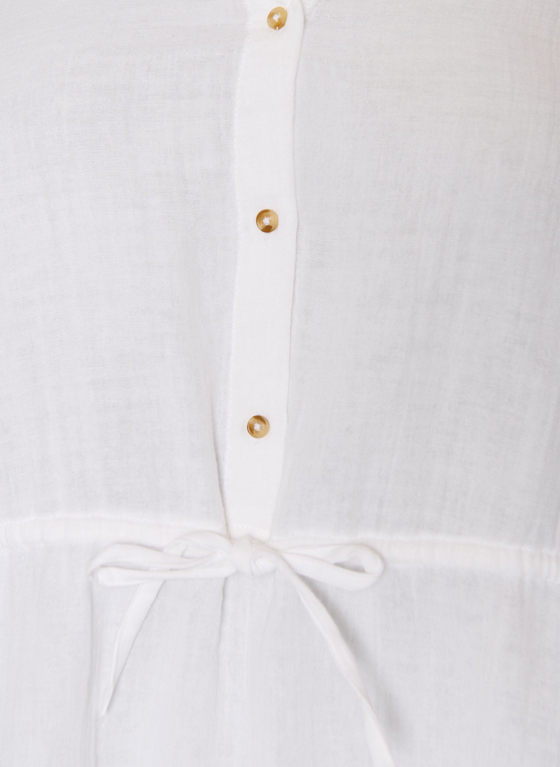 ZizzifashionSleeveless cotton muslin dress with tie string, White, Packshot image number 2