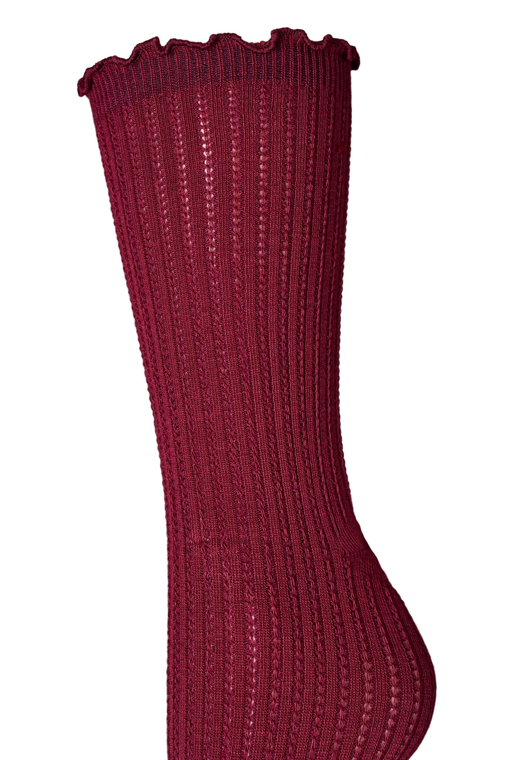 Zizzifashion 3-pack of ribbed socks with a wavy edge, Brown, Packshot image number 3