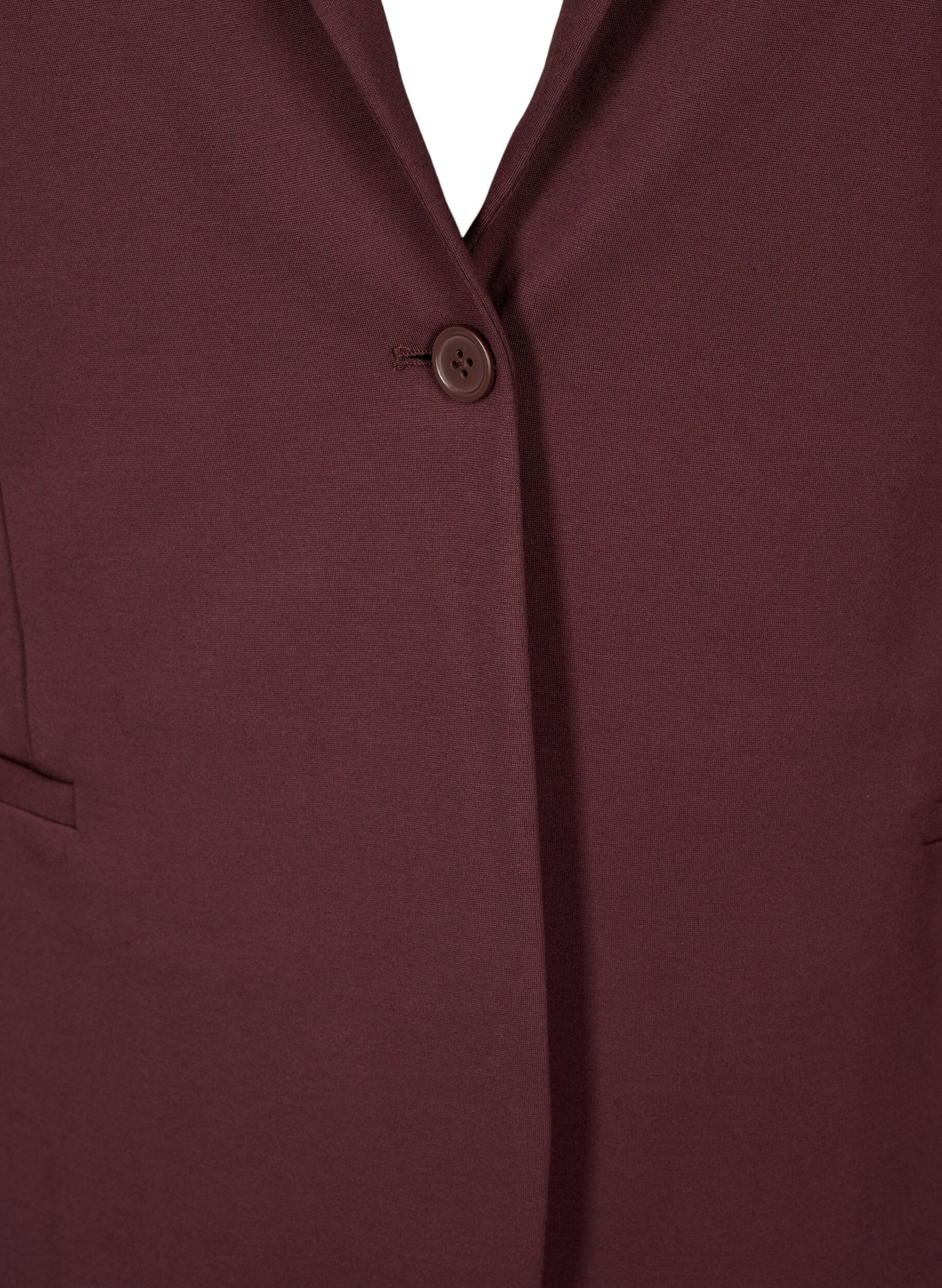 Zizzifashion Simple blazer with button closure, Dark Bordeaux, Packshot image number 2