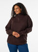 Knitted sweater with high neck and zipper, Brown, Model image number 0
