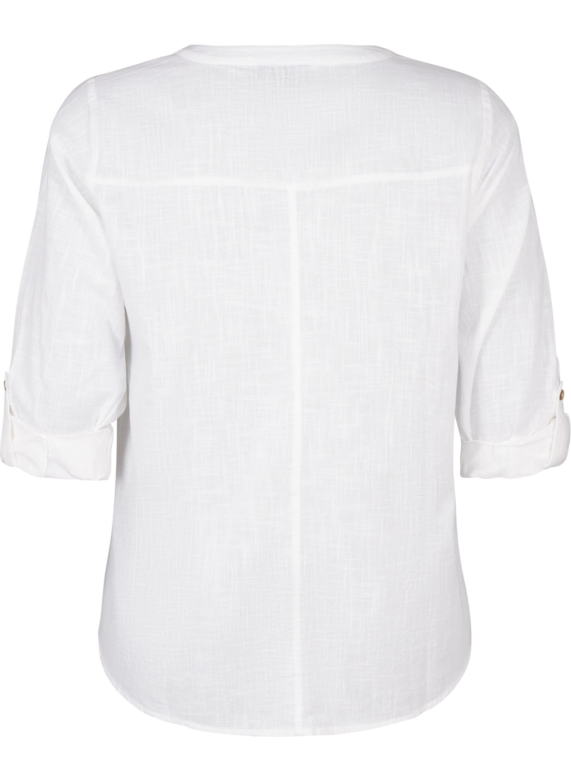 ZizzifashionCotton shirt blouse with a v-neck, White, Packshot image number 1