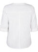 Cotton shirt blouse with a v-neck, White, Packshot image number 1