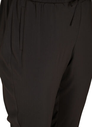 Stylish classic trousers with drawstring and elasticated waistband, Black, Packshot image number 2