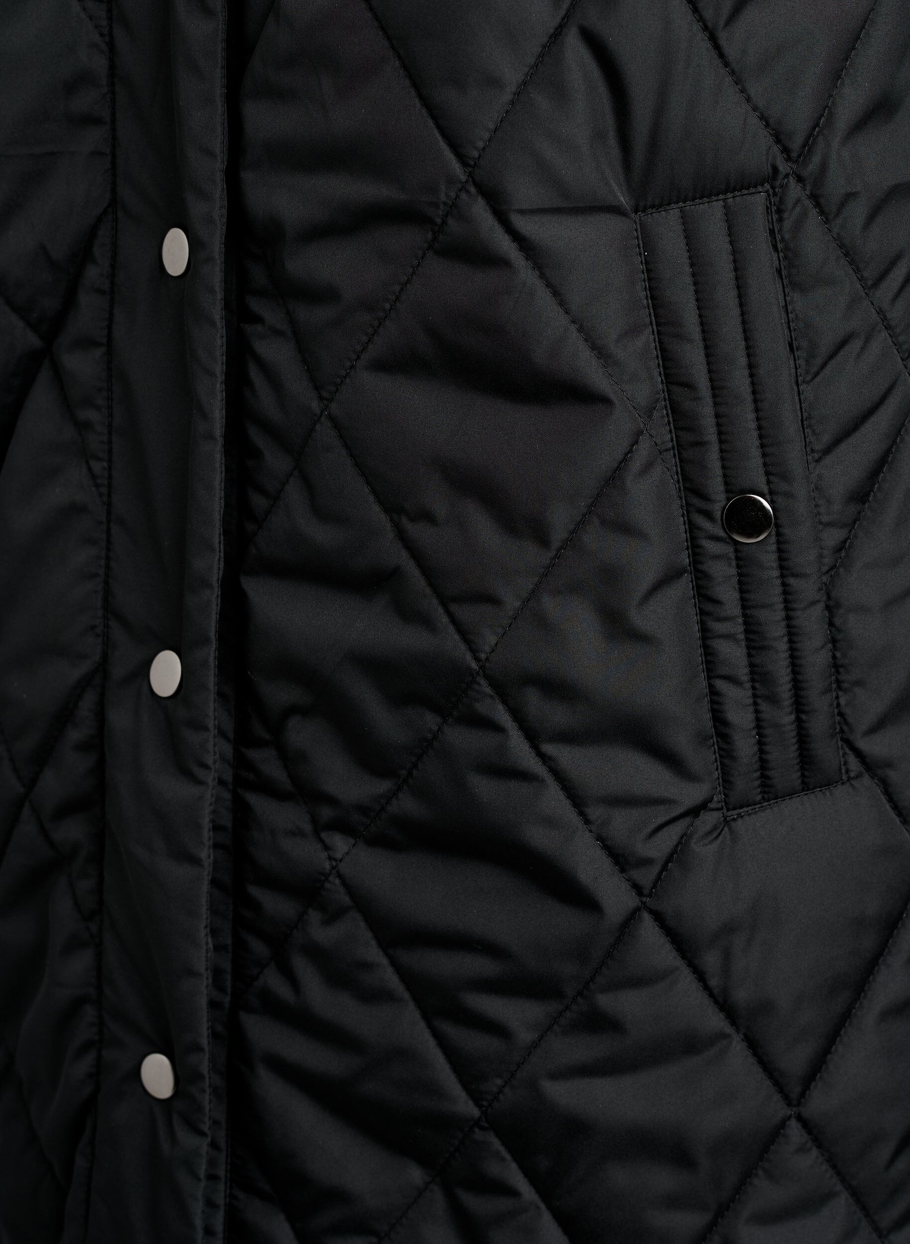 ZizzifashionLong quilted gilet with press studs, Black, Packshot image number 3