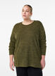 Long-sleeved blouse with texture, Green, Model image number 0