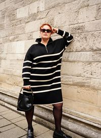 Striped knit dress​, , Model