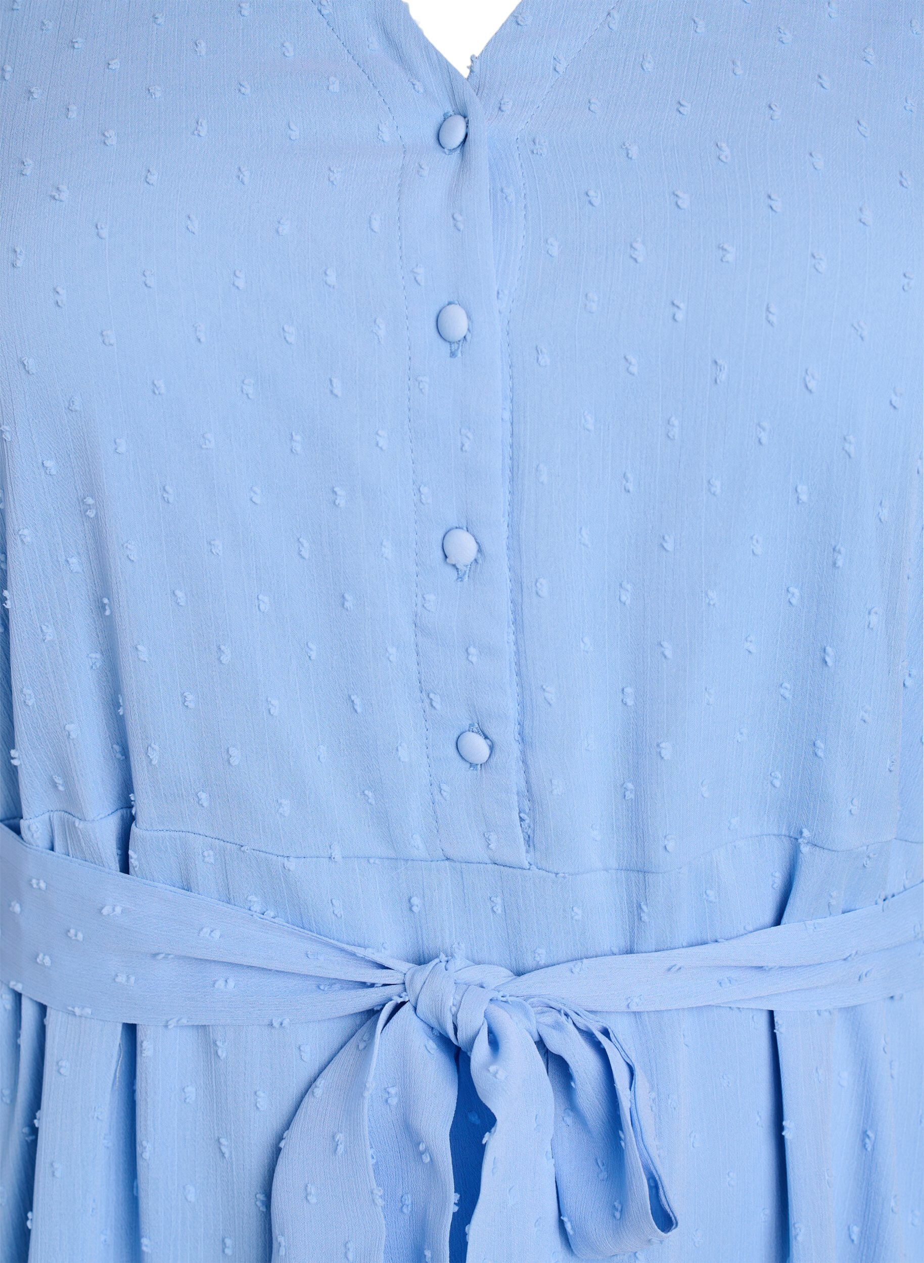 ZizzifashionV-neck midi dress with tie fastening, Light Blue, Packshot image number 2