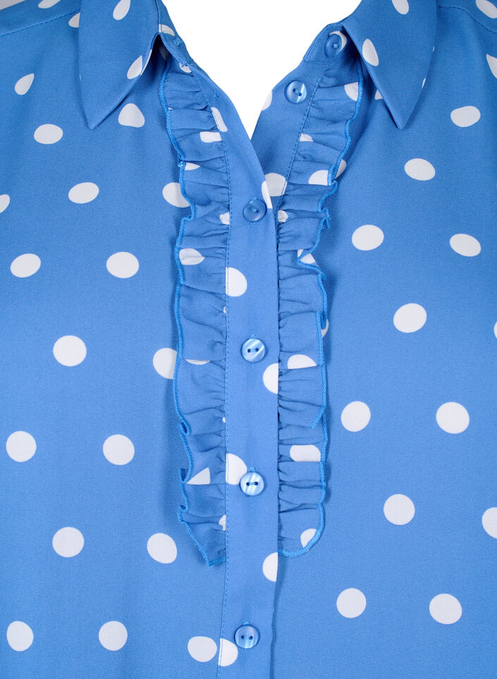 Dotted shirt with ruffles, River S. White Dot, Packshot image number 2