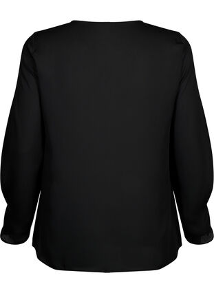 Monochrome top with long sleeves, Black, Packshot image number 1