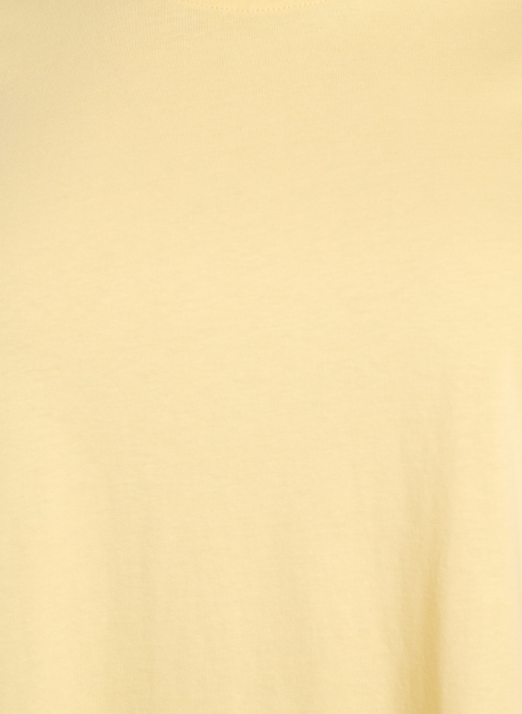 Zizzifashion Basic cotton T-shirt with round neck, Yellow, Packshot image number 2