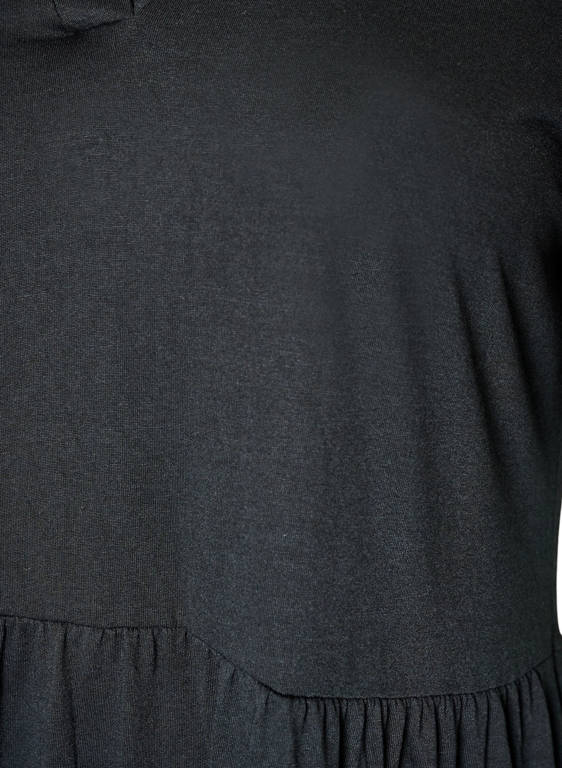 ZizzifashionJersey dress with lace details and a layered skirt, Black, Packshot image number 2