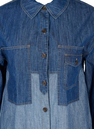 Long denim shirt jacket, Blue denim, Packshot image number 2