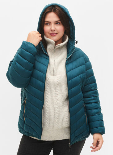 Lightweight jacket with hood, Deep Teal, Model image number 0