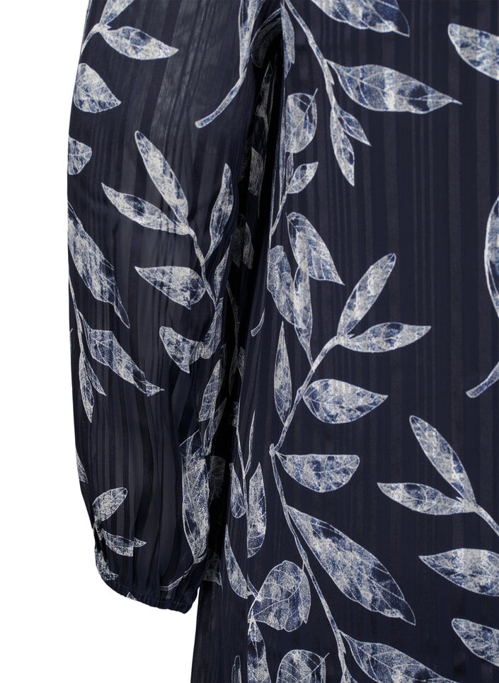 Short printed dress with a round neck, Ev.Blue Flower AOP, Packshot image number 3