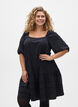 Short corduroy dress with square neckline, Black, Model image number 0