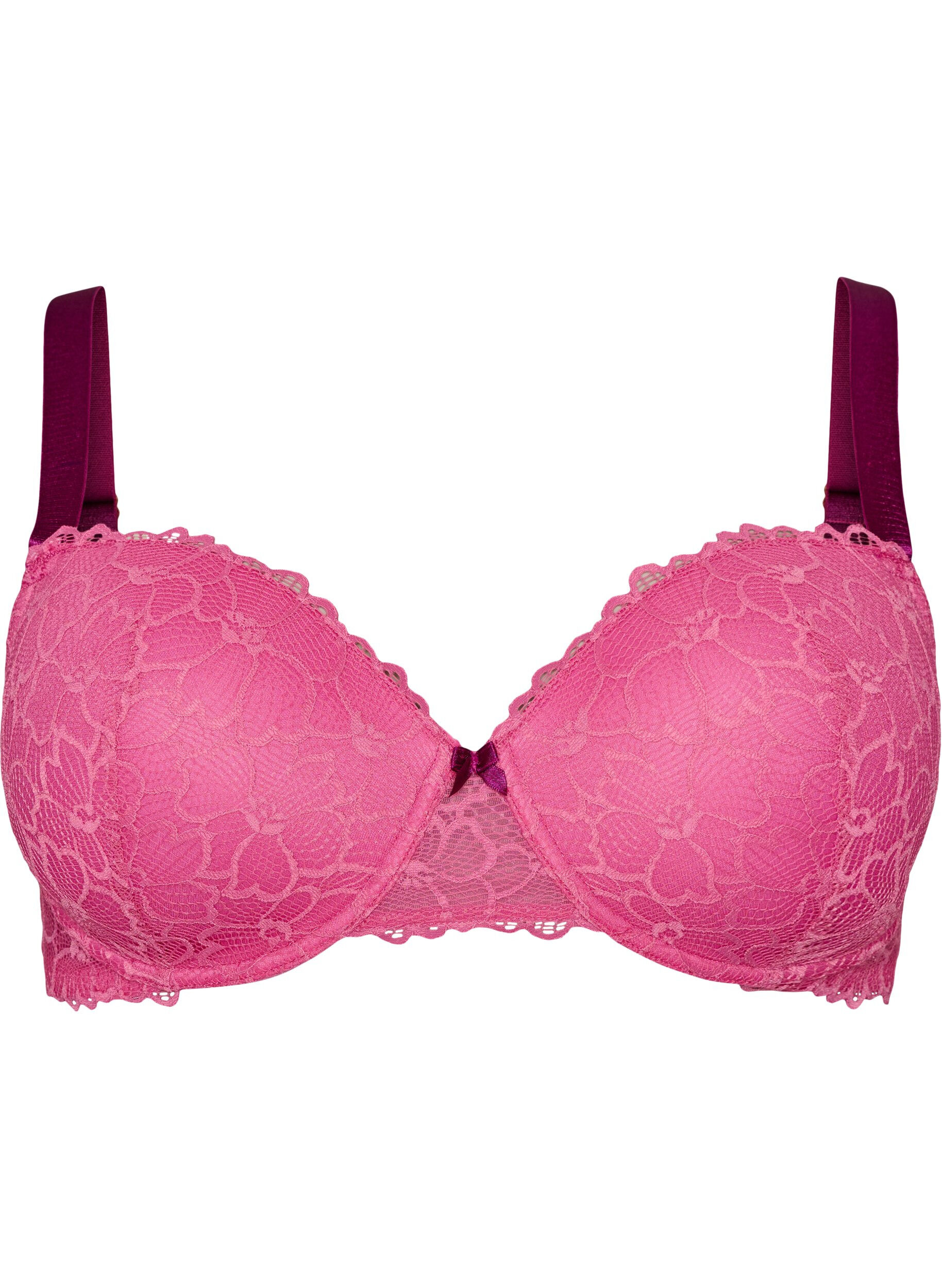 ZizzifashionBra with lace and moulded cups, Pink, Packshot image number 0