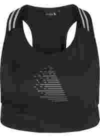 Sports bra with glitter and cross back
