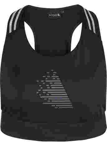 Sports bra with glitter and cross back