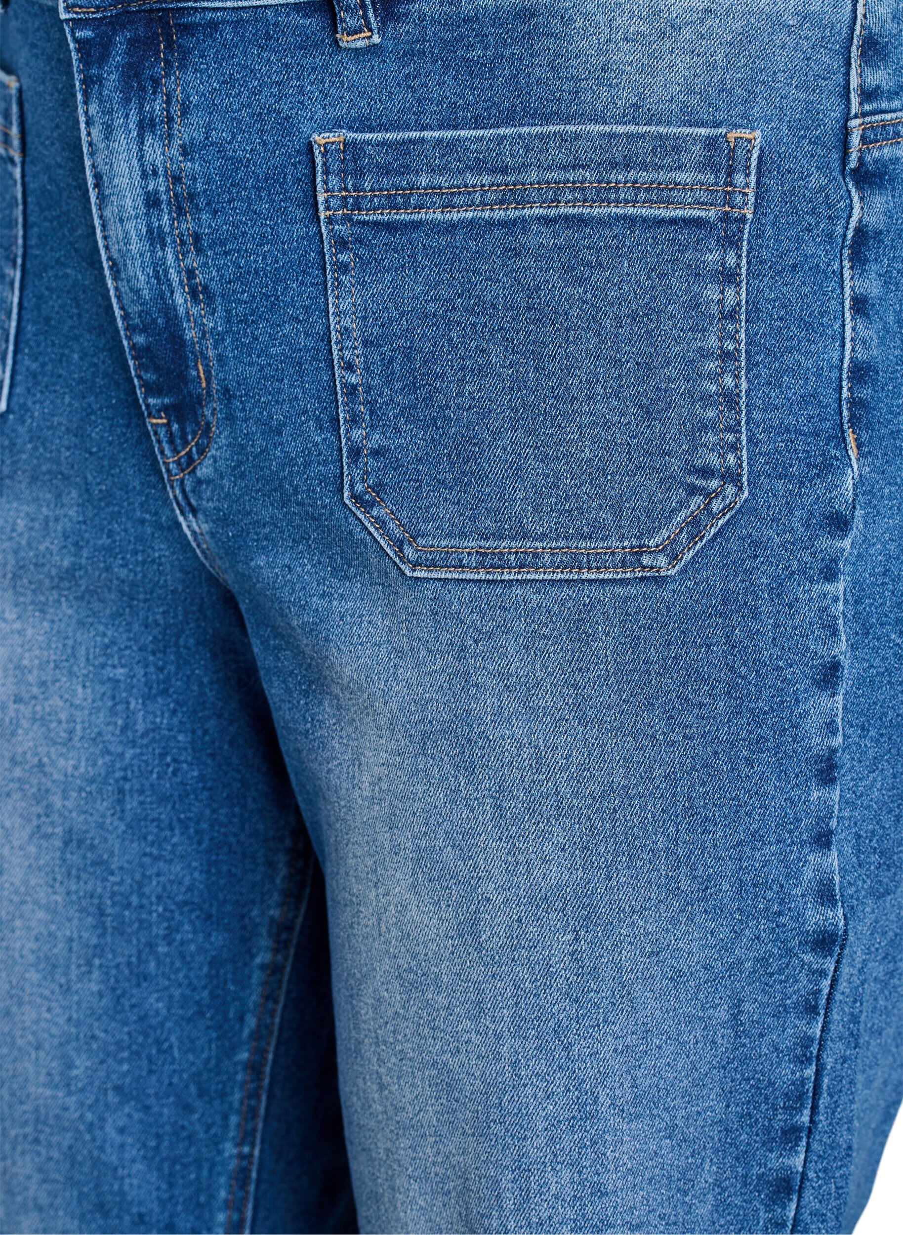 ZizzifashionJeans with front pockets and straight legs, Light Blue, Packshot image number 2