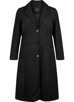 Coat with buttons and pockets, Black, Packshot image number 0