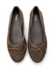 Ballerina in faux suede with bow, Brown, Packshot image number 2