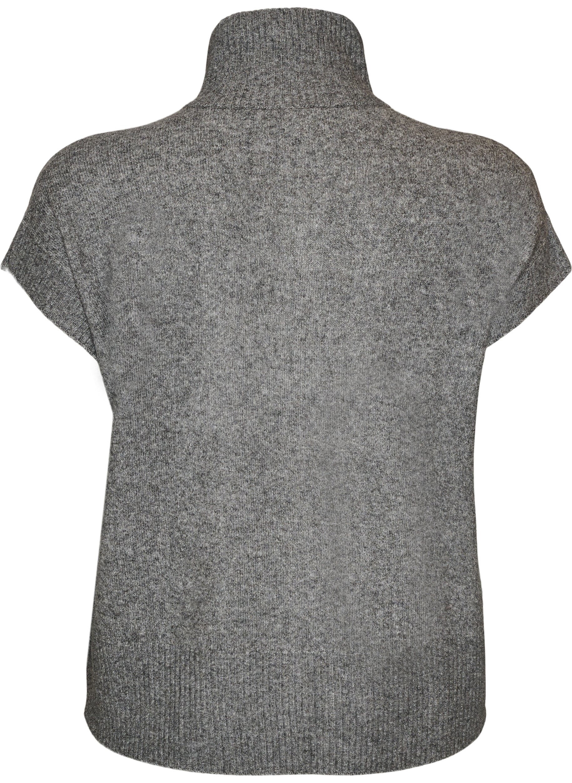 ZizzifashionKnitted vest with high collar and zip, Grey, Packshot image number 1